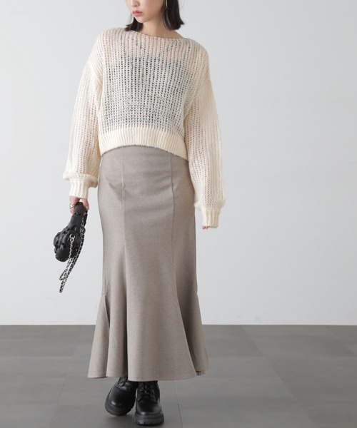 FREE'S MART（フリーズマート）の「◆【Sシリーズ対応】サイドスリットカットソーマーメイドスカート（スカート・レディース・グレー系その他/ブラック/ベージュ系その他・SMALL/X-SMALL/MEDIUM）」の15枚目の写真