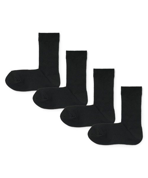 無印良品（ムジルシリョウヒン）の「足なり直角　リブ編み　４足組靴下（婦人）（ソックス/靴下・レディース・ホワイト/ブラック・23-25cm/21-23cm）」の2枚目の写真