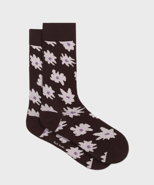 Paul Smith（ポールスミス）の「"Big Flower" ソックス / 230646 CS（ソックス/靴下・メンズ・ホワイト/ダークブラウン/ブルー/マスタード・25-27）」の3枚目の写真