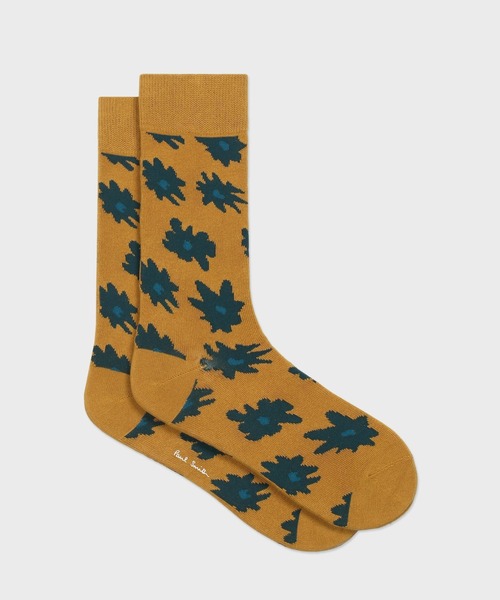 Paul Smith（ポールスミス）の「"Big Flower" ソックス / 230646 CS（ソックス/靴下・メンズ・ホワイト/ダークブラウン/ブルー/マスタード・25-27）」の4枚目の写真