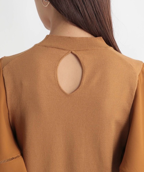 Andemiu（アンデミュウ）の「イソザイフレアスリーブニット973663（ニット/セーター・レディース・ブラック/アイボリー/ボルドー/キャメル・FREE）」の8枚目の写真