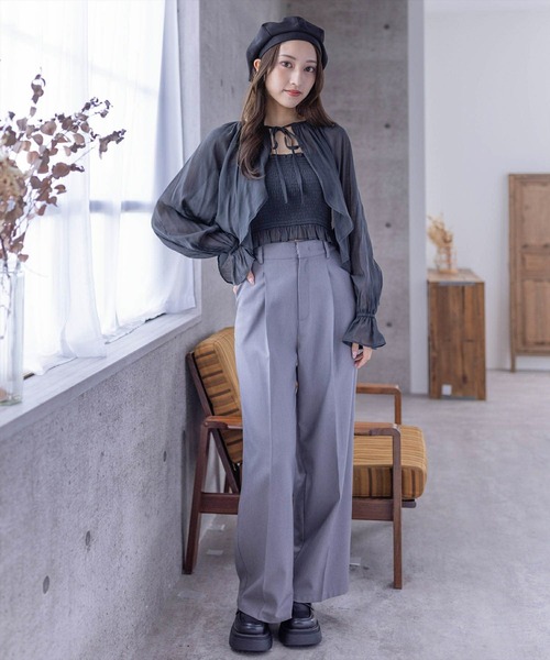 clear（クリア）の「無地ベレー帽（ハンチング/ベレー帽・レディース・ブラック/アイボリー・F）」の8枚目の写真