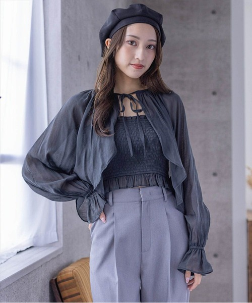 clear（クリア）の「無地ベレー帽（ハンチング/ベレー帽・レディース・ブラック/アイボリー・F）」の9枚目の写真