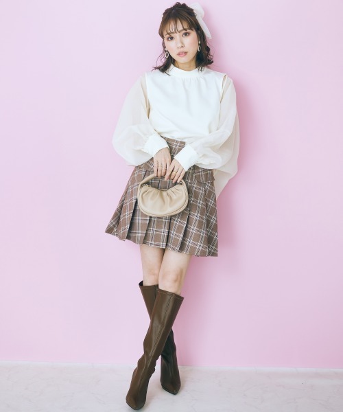 marun(マルン)の「<大きいサイズ> シアーボレロ付きトップス marun(シャツ/ブラウス・レディース・ブラウン/アイボリー・LL/3L/5L/4L/L)」の9枚目の写真