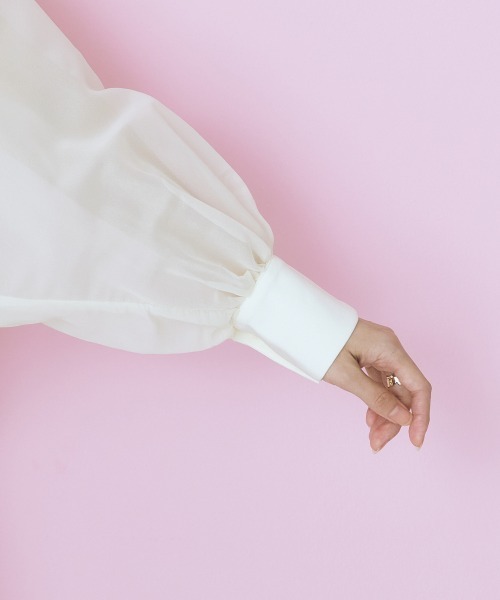 marun(マルン)の「<大きいサイズ> シアーボレロ付きトップス marun(シャツ/ブラウス・レディース・ブラウン/アイボリー・LL/3L/5L/4L/L)」の19枚目の写真