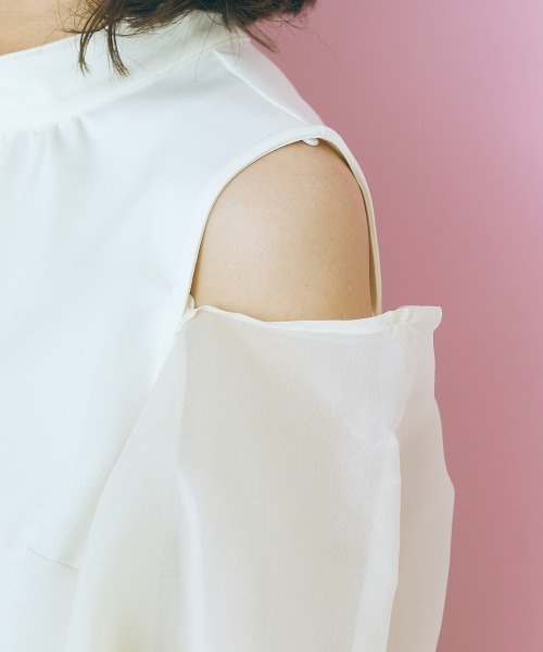 marun(マルン)の「<大きいサイズ> シアーボレロ付きトップス marun(シャツ/ブラウス・レディース・ブラウン/アイボリー・LL/3L/5L/4L/L)」の22枚目の写真