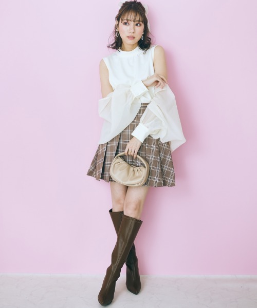 marun(マルン)の「<大きいサイズ> シアーボレロ付きトップス marun(シャツ/ブラウス・レディース・ブラウン/アイボリー・LL/3L/5L/4L/L)」の11枚目の写真