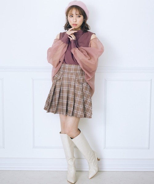 marun(マルン)の「<大きいサイズ> シアーボレロ付きトップス marun(シャツ/ブラウス・レディース・ブラウン/アイボリー・LL/3L/5L/4L/L)」の10枚目の写真