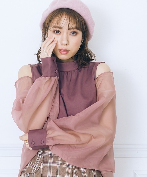 marun(マルン)の「<大きいサイズ> シアーボレロ付きトップス marun(シャツ/ブラウス・レディース・ブラウン/アイボリー・LL/3L/5L/4L/L)」の15枚目の写真