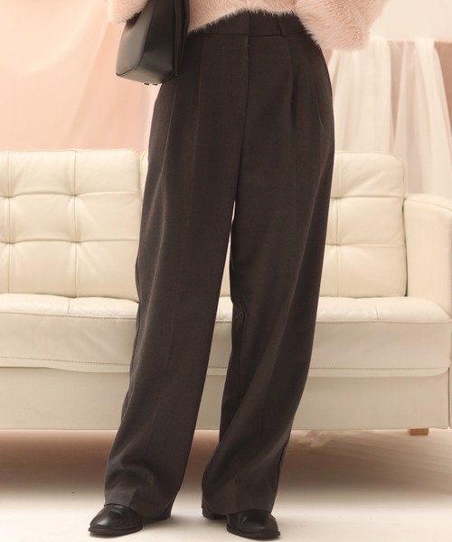 muguet(ミュゲ)の「relax colour tack slacks(スラックス・レディース・グレー・FREE)」の1枚目の写真