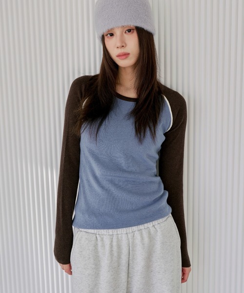 美品liten リテン バイカラーラクーンニットコーディガン バイカラーニットカーディガン – Maison de Lyla