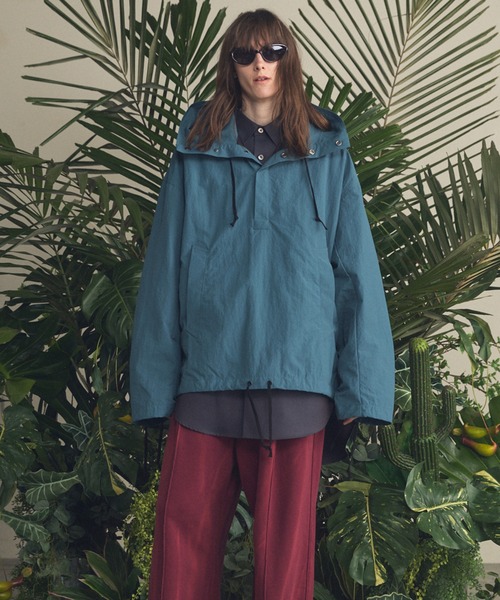 UNISEX》Washed Nylon Prime-Over Anorak Hoodie/ワッシャーナイロン