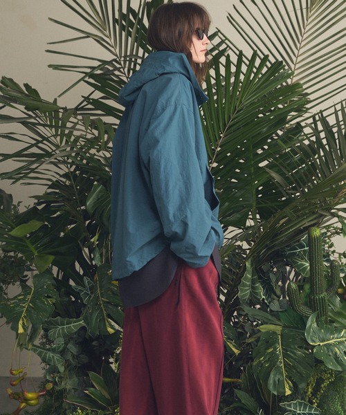 UNISEX》Washed Nylon Prime-Over Anorak Hoodie/ワッシャーナイロン