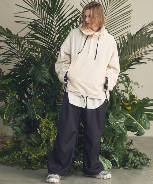 UNISEX》Washed Nylon Prime-Over Anorak Hoodie/ワッシャーナイロン