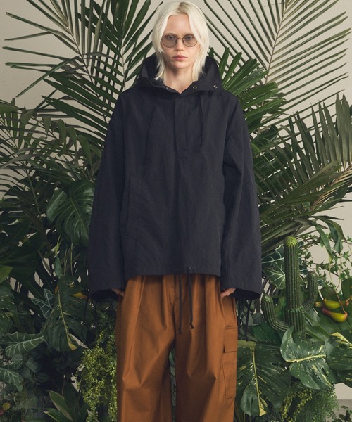 UNISEX》Washed Nylon Prime-Over Anorak Hoodie/ワッシャーナイロン