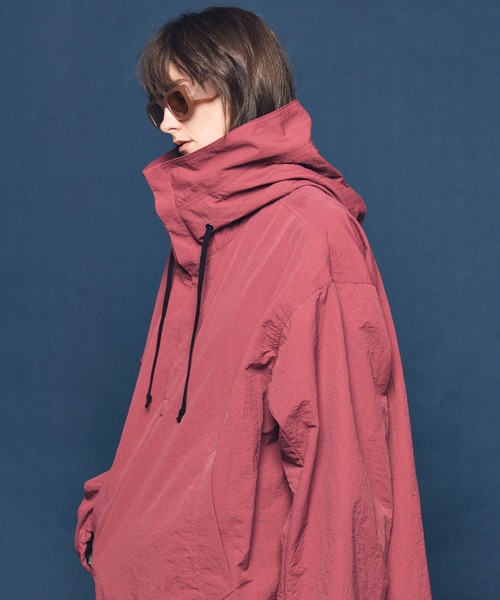 UNISEX》Washed Nylon Prime-Over Anorak Hoodie/ワッシャーナイロン