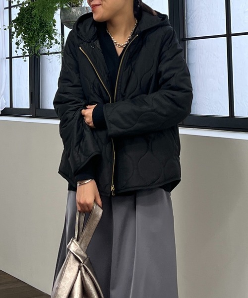 un dix cors（アンディコール）の「ボアベスト＋キルティングジャケット（ダウンジャケット/コート・レディース・アイボリー/ブラック・FREE）」の19枚目の写真