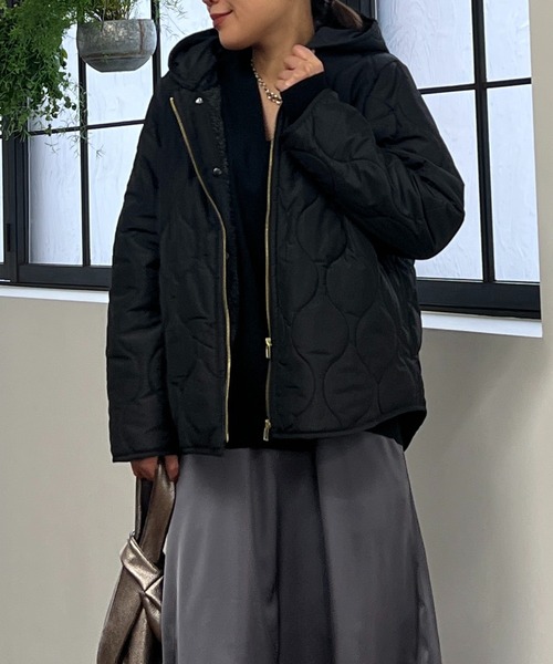 un dix cors（アンディコール）の「ボアベスト＋キルティングジャケット（ダウンジャケット/コート・レディース・アイボリー/ブラック・FREE）」の22枚目の写真