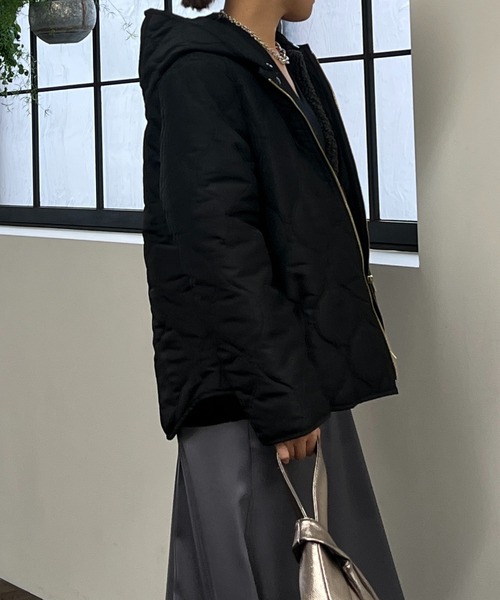 un dix cors（アンディコール）の「ボアベスト＋キルティングジャケット（ダウンジャケット/コート・レディース・アイボリー/ブラック・FREE）」の21枚目の写真