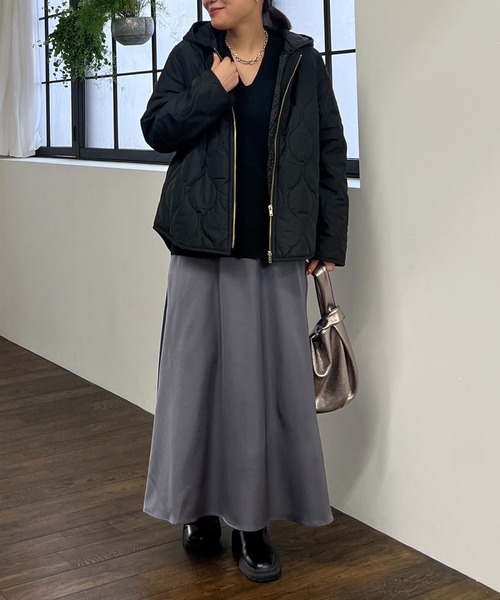 un dix cors（アンディコール）の「ボアベスト＋キルティングジャケット（ダウンジャケット/コート・レディース・アイボリー/ブラック・FREE）」の17枚目の写真