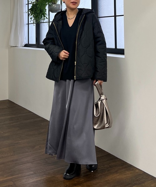 un dix cors（アンディコール）の「ボアベスト＋キルティングジャケット（ダウンジャケット/コート・レディース・アイボリー/ブラック・FREE）」の16枚目の写真