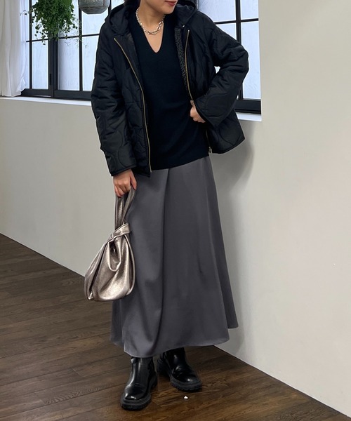 un dix cors（アンディコール）の「ボアベスト＋キルティングジャケット（ダウンジャケット/コート・レディース・アイボリー/ブラック・FREE）」の15枚目の写真