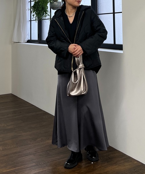 un dix cors（アンディコール）の「ボアベスト＋キルティングジャケット（ダウンジャケット/コート・レディース・アイボリー/ブラック・FREE）」の14枚目の写真