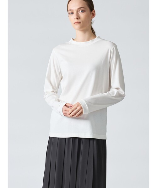 mizuiroind（ミズイロインド）の「mizuiro ind スタンドカラープルオーバー（Tシャツ/カットソー・レディース・グレー/ブラック/オフホワイト/ベージュ・FREE）」の2枚目の写真