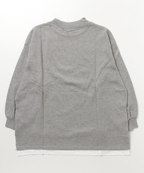 atONE(アットワン)の「atONE 裏起毛レイヤード風ハイネックトレーナー(スウェット・レディース・ダークグリーン/ブラック/オートミール/杢グレー・LL~3L/4L~5L/M~L)」の5枚目の写真