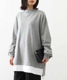atONE 裏起毛レイヤード風ハイネックトレーナー