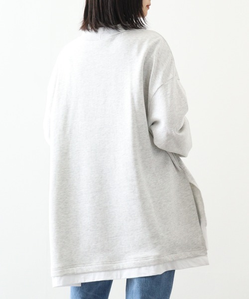 atONE(アットワン)の「atONE 裏起毛レイヤード風ハイネックトレーナー(スウェット・レディース・ダークグリーン/ブラック/オートミール/杢グレー・LL~3L/4L~5L/M~L)」の19枚目の写真