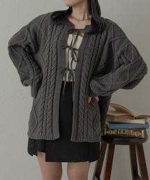 【前後2WAY】2wayケーブルリボンニットカーディガン/WEB/EC限定商品