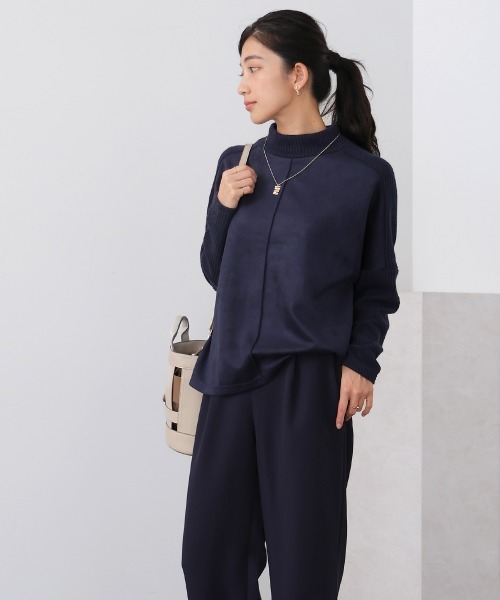 Bou Jeloud(ブージュルード)の「スエードリブドルマンプルオーバー(Tシャツ/カットソー・レディース・グレイッシュベージュ/ネイビー/モカ・FREE)」の18枚目の写真