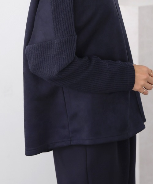 Bou Jeloud(ブージュルード)の「スエードリブドルマンプルオーバー(Tシャツ/カットソー・レディース・グレイッシュベージュ/ネイビー/モカ・FREE)」の19枚目の写真