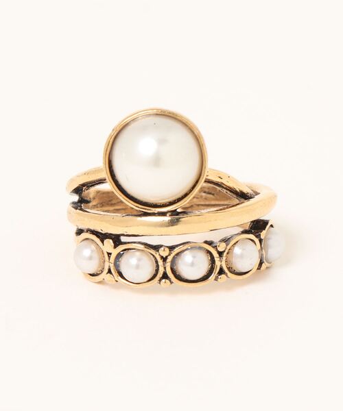 florist（フローリスト）の「【メンズ・レディース兼用】アンティーク調パールorビジューデザインオープンリング（リング・レディース・シルバー系1/ゴールド系1/シルバー系3/シルバー系2・ONESIZE）」の11枚目の写真