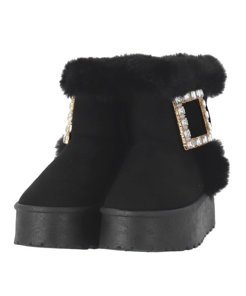 CHILLE(チル)の「スクエアビジュームートンブーツ(ブーツ・レディース・ブラック/ベージュ・L/LL/M/S)」の12枚目の写真