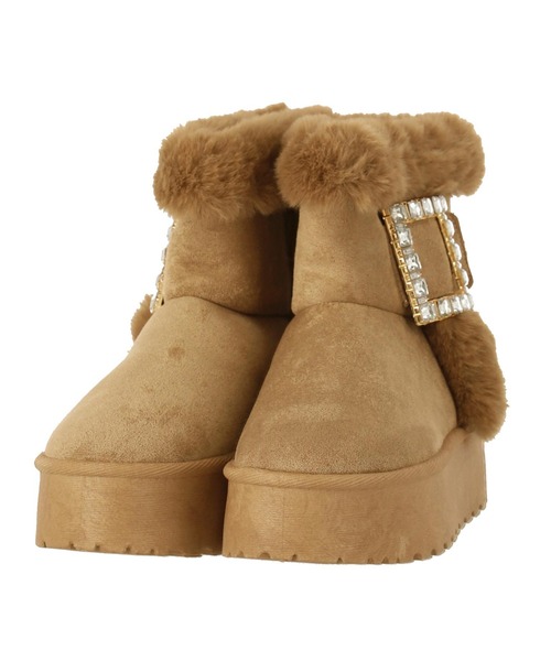 CHILLE(チル)の「スクエアビジュームートンブーツ(ブーツ・レディース・ブラック/ベージュ・L/LL/M/S)」の13枚目の写真