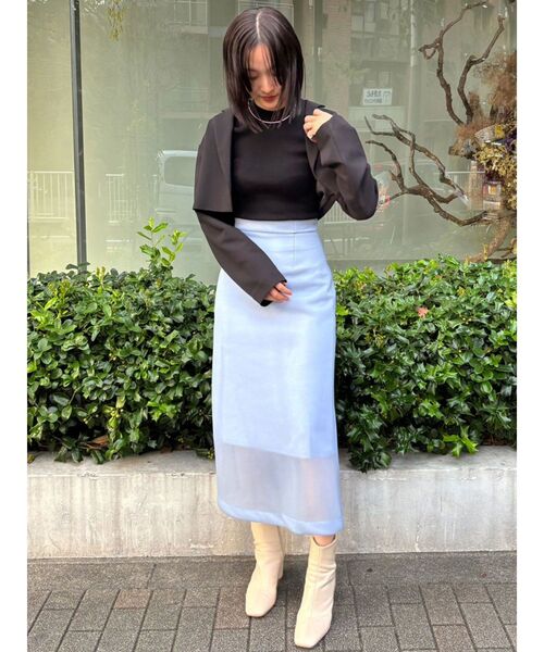 LAGUNAMOON（ラグナムーン）の「ショートテーラージャケット（テーラードジャケット・レディース・ブラック/ライトグリーン・SMALL/MEDIUM）」の8枚目の写真