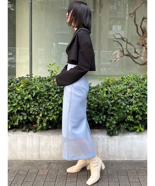 LAGUNAMOON（ラグナムーン）の「ショートテーラージャケット（テーラードジャケット・レディース・ブラック/ライトグリーン・SMALL/MEDIUM）」の9枚目の写真