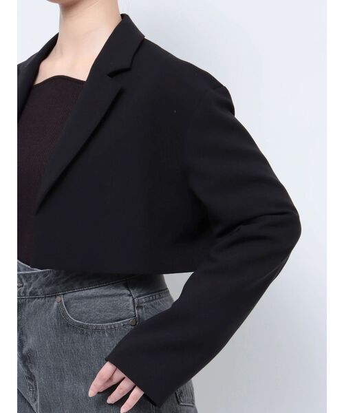 70s ユーロ ブラック ショート テーラードジャケット サーヴァント 短丈 Short Ring JKT（テーラードジャケット）｜UJOH（ウジョー）の