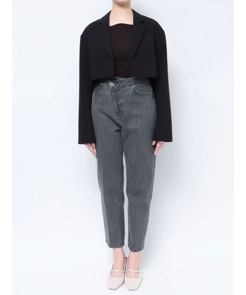 LAGUNAMOON（ラグナムーン）の「ショートテーラージャケット（テーラードジャケット・レディース・ブラック/ライトグリーン・SMALL/MEDIUM）」の19枚目の写真