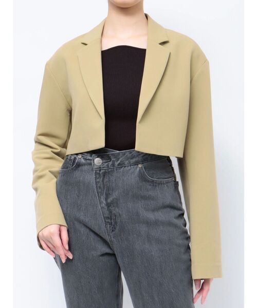 LAGUNAMOON（ラグナムーン）の「ショートテーラージャケット（テーラードジャケット・レディース・ブラック/ライトグリーン・SMALL/MEDIUM）」の22枚目の写真