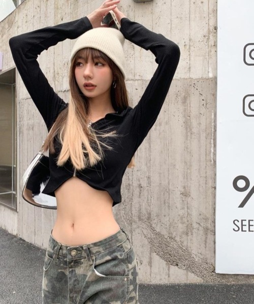 CANVAS+(キャンバスプラス)の「【CANVAS+】迷彩柄ワイドストレートワークパンツ(その他パンツ・レディース・カーキ・M/L/S)」の18枚目の写真