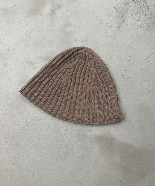 kutir（クティール）の「リブニットバケハ（ハット・レディース・アイボリー/モカ/ブラック/グレー・FREE）」の4枚目の写真