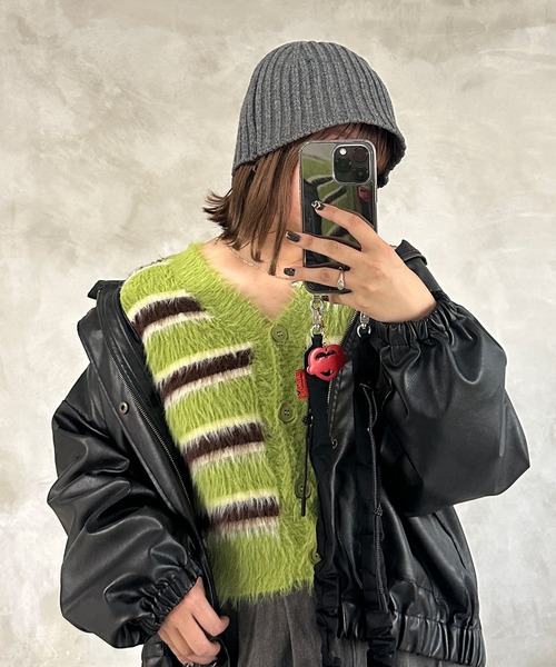 kutir（クティール）の「リブニットバケハ（ハット・レディース・アイボリー/モカ/ブラック/グレー・FREE）」の3枚目の写真