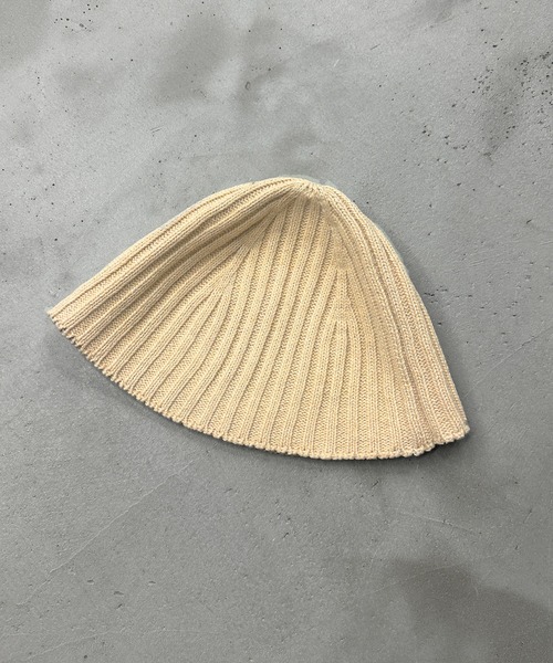 kutir（クティール）の「リブニットバケハ（ハット・レディース・アイボリー/モカ/ブラック/グレー・FREE）」の5枚目の写真