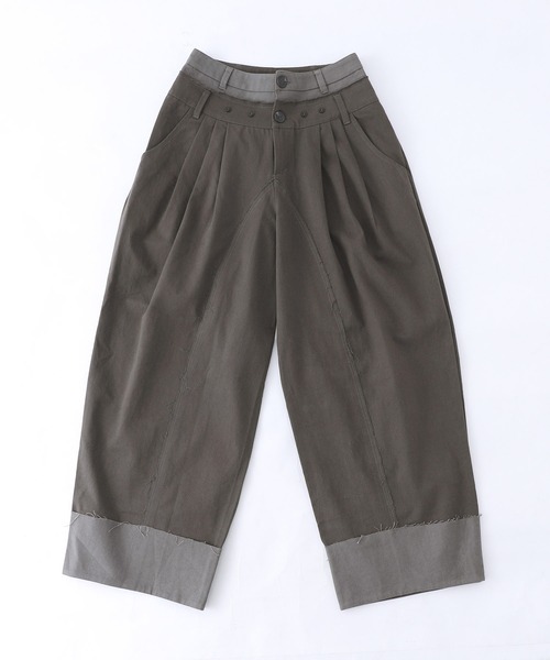 osharewalker（オシャレウォーカー）の「【廃盤】【ZOZO限定】『ダブルウエストタックワイドパンツ』（その他パンツ・レディース・チャコールグレー/アイボリー・FREE）」の14枚目の写真