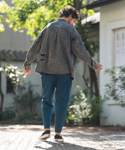 CAMBIO（カンビオ）の「ms5513- Chemical Wash Damage Denim Band Collar Shirts デニムシャツ（シャツ/ブラウス・メンズ・ブラック/インディゴブルー・M/S/L）」の8枚目の写真