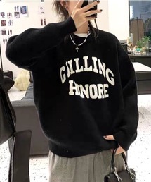 CHILLINGロゴジャガードニットトップス