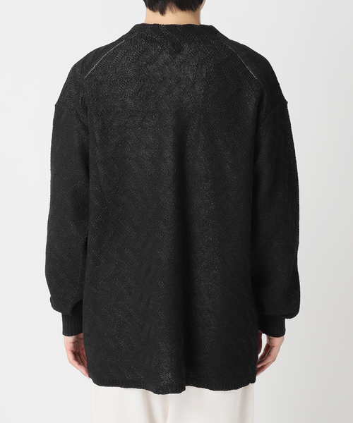 EDIFICE（エディフィス）の「ペーパータッチヤーン ガウンカーディガン（カーディガン/ボレロ・メンズ・ブラック/ホワイト・MEDIUM/LARGE）」の22枚目の写真